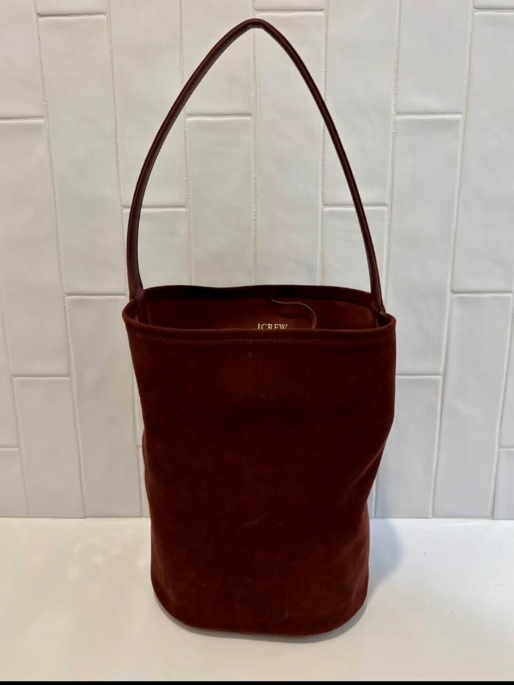NWT J.Crew Suede Bucket Bag | Leather Handle | Dust Bag Included